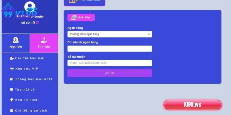 Nguyên nhân và cách khắc phục không rút được tiền tại KL99
