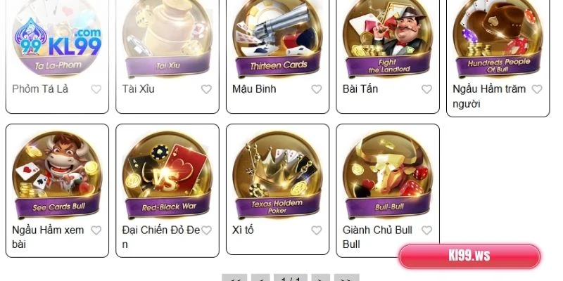 Top game bài uy tín, chất lượng tại KL99